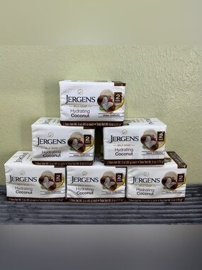 Lot Of Jergens Hydrating Coconut Mild Soap Bars- 2 Pack Boxes 12 Bars Total HTF